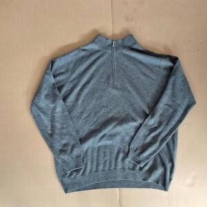 J. Hilburn Cashmere Gray Sweater Mens Size XXL 100% 1/4 Zip Pullover Soft Knit